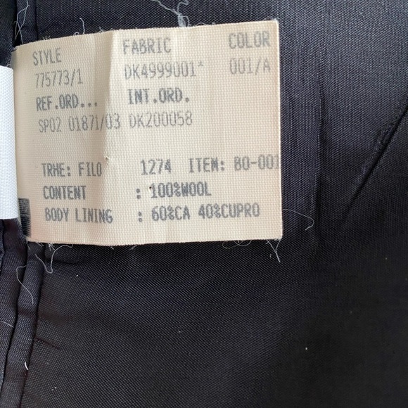 VTG Donna Karen Signature Made In Italy Blazer Jacket Black 100%Wool Short 40/33 - Picture 8 of 16